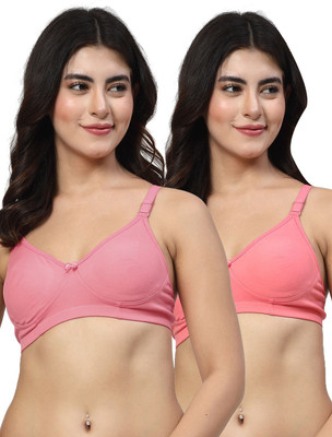 LILY Axela Moulded Double Layered Women Full Coverage Non Padded Bra(Pink, Pink)