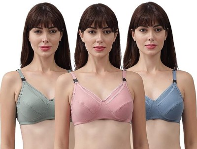 TRIPLE SJ ENTRPRISES Women Maternity/Nursing Non Padded Bra(Green, Pink, Blue)