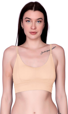 SUPER BEAUTY SB Women Cage Bra Lightly Padded Bra(Beige)