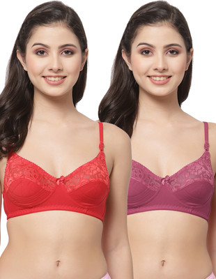Docare NET21 Women Everyday Non Padded Bra(Red, Purple)