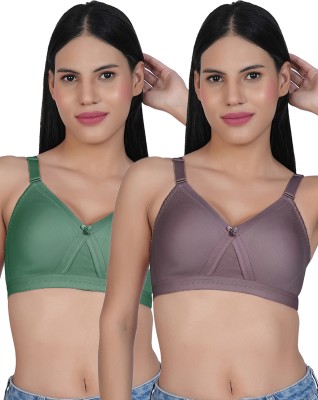 Shyam Sons FLAIR Softline Women Minimizer Non Padded Bra(Green, Brown)