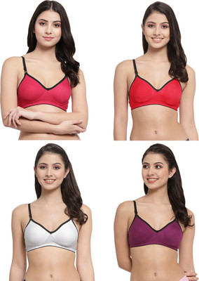 Docare M2Mino Women T-Shirt Non Padded Bra(Pink, Red, Purple, White)