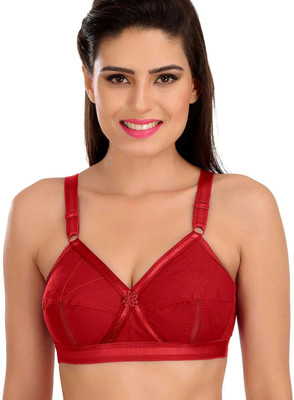 SONA Women's Perfecto Cotton Full Coverage Non-Padded Wirefree Everyday Bra Women Full Coverage Non Padded Bra(Maroon)