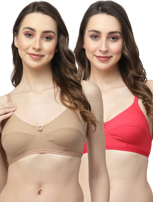 COLLEGE GIRL CGRO1256 Women T-Shirt Non Padded Bra(Brown, Pink)