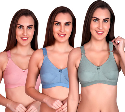CURVZEX disha Women Sports Non Padded Bra(Pink, Dark Blue, Dark Green)