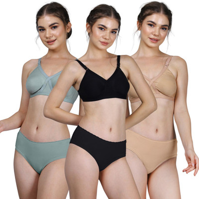 CARLTON LONDON Everday T-Shirt Bra Women Everyday Non Padded Bra(Green, Brown, Black)