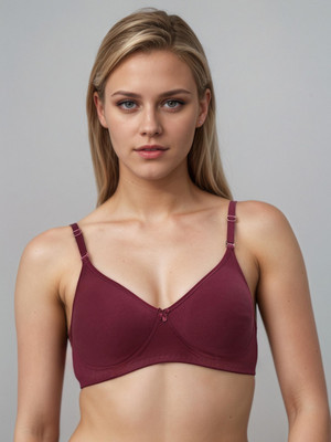 Eden EDEN01MAROON Women T-Shirt Non Padded Bra(Maroon)