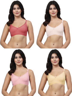 LILY akihdar Women Minimizer Non Padded Bra(White, Maroon, Pink, Beige)