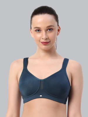 SOIE Woman's Full Coverage Minimizer Non-Padded Non-Wired Bra Women Minimizer Non Padded Bra(Blue)