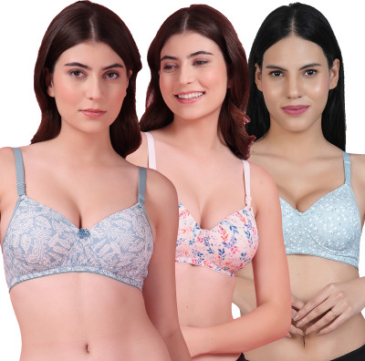 Shyam Sons FLAIR Polypad Women T-Shirt Lightly Padded Bra(Multicolor)