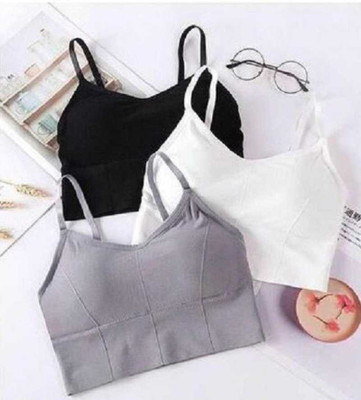 VIHORY Women Sports Lightly Padded Bra(Black, Grey, White)