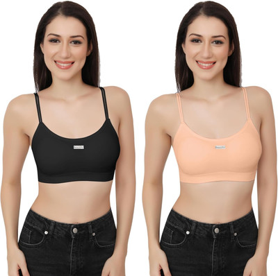 Ganesh Enterprises 2122 Sport Bra Light Padded Bra Women Sports Lightly Padded Bra(Black, Pink)