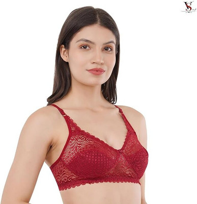 Kiwara Decent net BRA Women Full Coverage Non Padded Bra(Maroon)