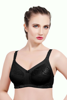 INTIHUG Women's Wireless Seamless Bra Ultra-Soft Push Up Full Coverage Bra Women Everyday Non Padded Bra(Black)