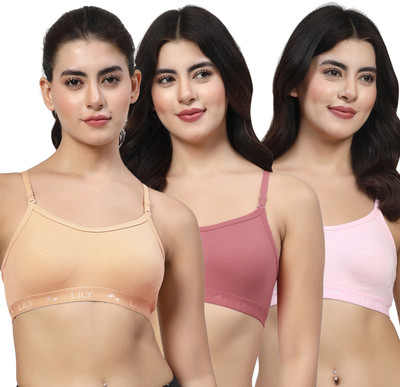 LILY 3321Mino Women Sports Non Padded Bra(Orange, Maroon, Pink)