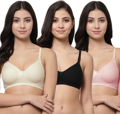 Docare Detachable Strap Women T-Shirt Lightly Padded Bra(Beige, Black, Pink)