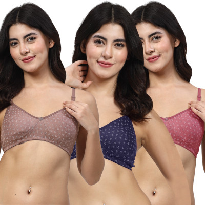 LILY Itida Women T-Shirt Non Padded Bra(Brown, Blue, Maroon)