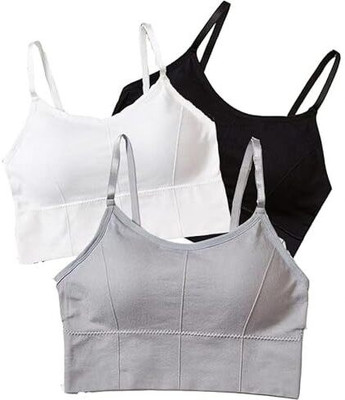 dripline 646 Sports Bra Women Bralette Lightly Padded Bra(Black, White, Grey)