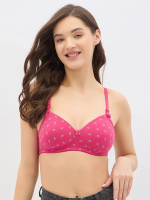 Clovia Women T-Shirt Lightly Padded Bra(Pink)