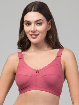 TOPLUCK Non-Padded Cotton Comfort Bra with Adjustable Straps Women Full Coverage Non Padded Bra(Pink)