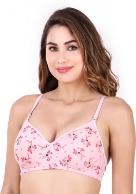 Extoes Stylish Women T-Shirt Lightly Padded Bra(Pink)