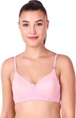 KELLPAR Women’s Everyday Comfort Padded Bra | Seamless,Adjustable Straps, Full Coverage Women Everyday Lightly Padded Bra(Pink)