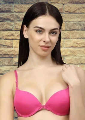 MOHIT Front Open Bra Women Minimizer Heavily Padded Bra(Pink)