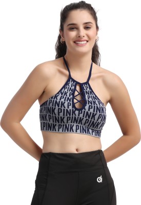 KIARAA Women Sports Lightly Padded Bra(Dark Blue)