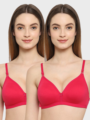 Floret Medium Coverage Narrow Back T-Shirt Bra Women T-Shirt Non Padded Bra(Pink, Pink)