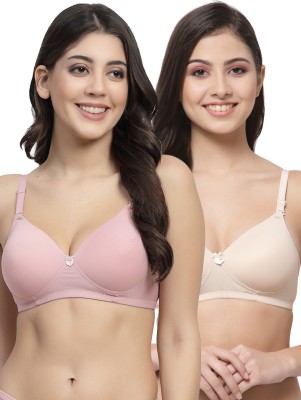 COLLEGE GIRL CGPAD1221-CGPAD1216 Women T-Shirt Lightly Padded Bra(Pink, Beige)