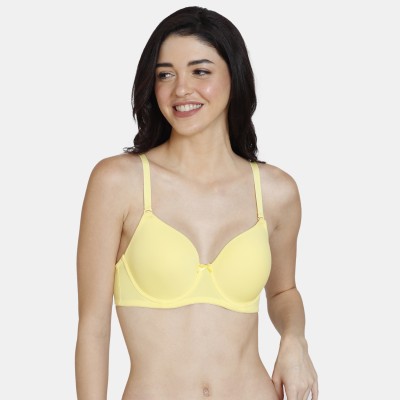 ZIVAME Women T-Shirt Lightly Padded Bra(Yellow)