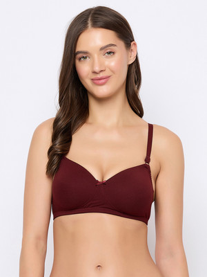 Clovia Women T-Shirt Lightly Padded Bra(Maroon)