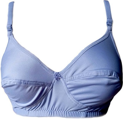 Salasar Enterprises Women’s Everyday Non-Padded Satin Medium Coverage Wirefree Bra Women Everyday Non Padded Bra(Light Blue)