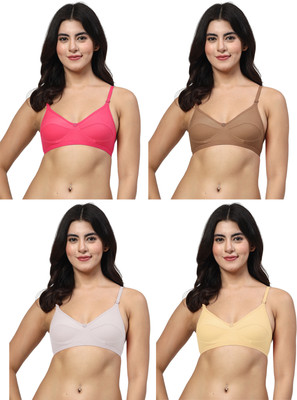 LILY anpas Women Everyday Non Padded Bra(Beige, Pink, Beige, White)