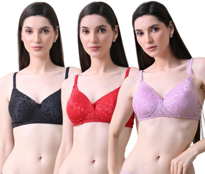 Curvy Love Seamless Everyday Women T-Shirt Lightly Padded Bra(Red)