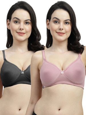Shyam Sons FLAIR NWFemina Double Layered Cup Women T-Shirt Non Padded Bra(Purple, Black)