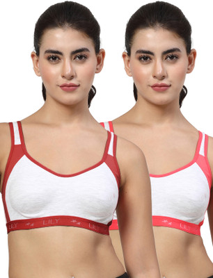LILY Strops999 Women Sports Non Padded Bra(Maroon, Red)
