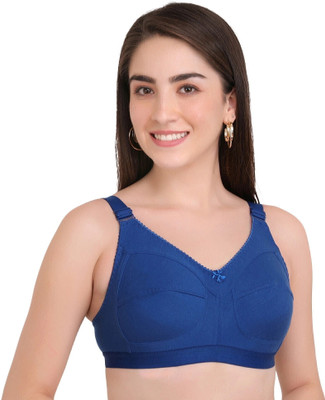 Bella Beauty Non Padded Full Coverage Seamed-Cup T-Shirt Bras Women Full Coverage Non Padded Bra(Blue)