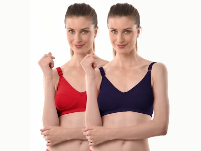 Vanila C Cup Lingerie with PC Interlock Cloth Comfortable Everyday Women Everyday Non Padded Bra(Red, Maroon)