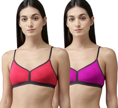 Cup's-In A-Veni Bra Women Minimizer Non Padded Bra(Red, Pink)