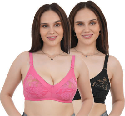 JEAGER JEAGER Women's Non-Padded Women Everyday Non Padded Bra(Pink, Black)