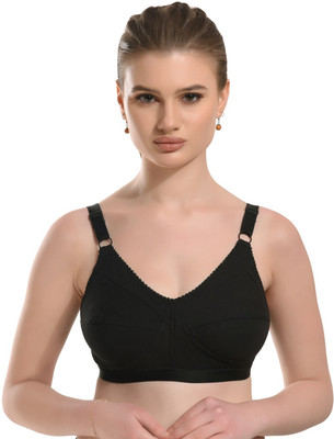 ANSARI HOSIERY Full Covrege BRA-BL- Women Full Coverage Non Padded Bra(Black)