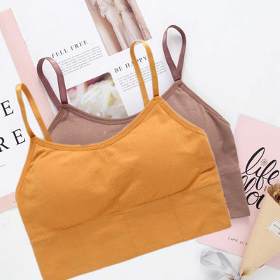 Crusila Women Sports Lightly Padded Bra(Yellow, Pink)