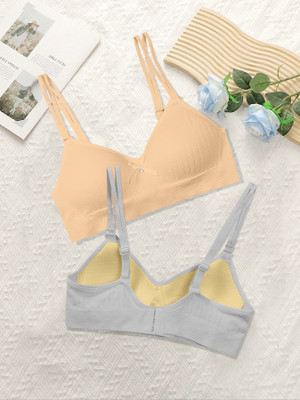 NAGARVEL CREATION 2/309-SKN/GRY-P02-36 Women Push-up Lightly Padded Bra(Multicolor)