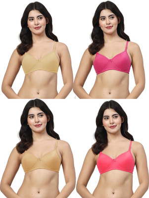 LILY maofcigam Women T-Shirt Lightly Padded Bra(Pink, Beige, Red, Gold)