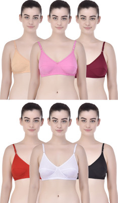 Zivosis Women Full Coverage Non Padded Bra(Red, White, Pink, Maroon, Gold, Black)