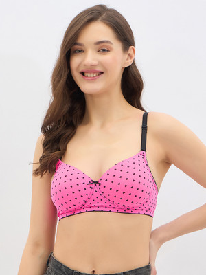 Clovia Women T-Shirt Lightly Padded Bra(Pink)