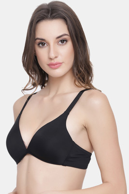 PrettyCat PrettyCat Seamless Wirefree Plunge Bra Women Plunge Lightly Padded Bra(Black)