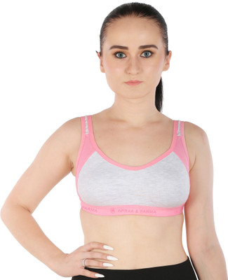 Apraa & Parma Non Padded Double Layer Sports Bra For Women And Girls Women Sports Non Padded Bra(Pink)