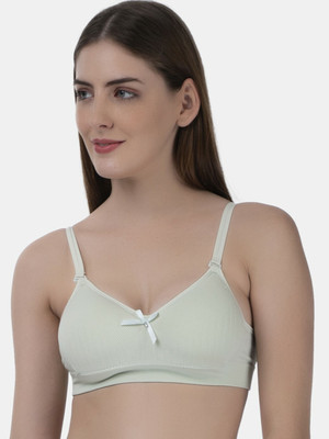 TOMKOT Padded Seamless soft fabric Women Minimizer Lightly Padded Bra(Green)